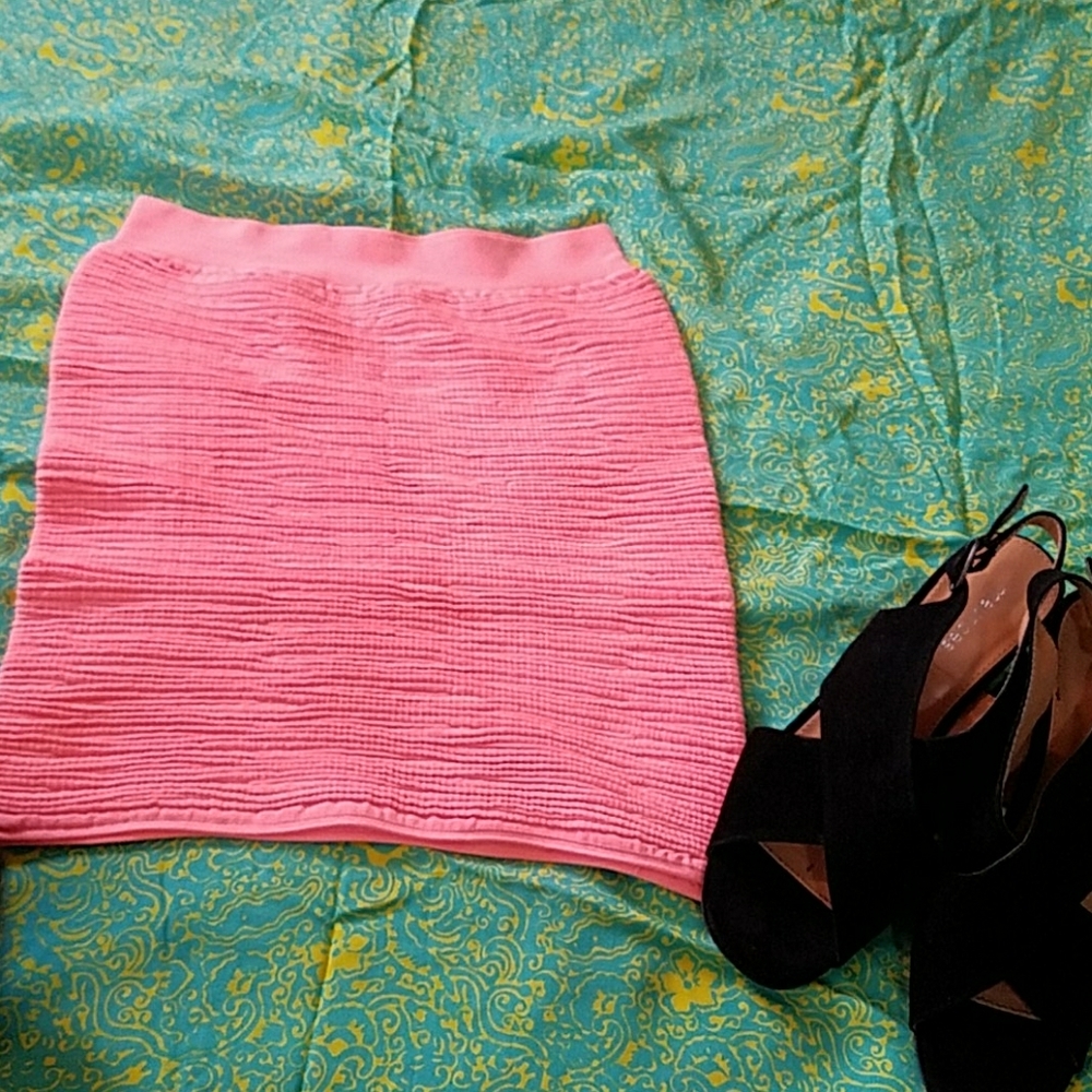 Pink mini skirt